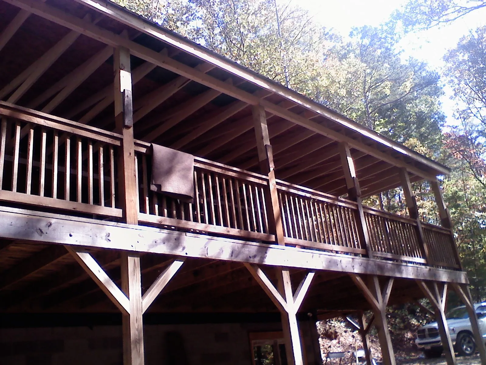 Timber framing under a new elevated porch and deck — Roof Leak Repair in Syosset by Roofing Brothers